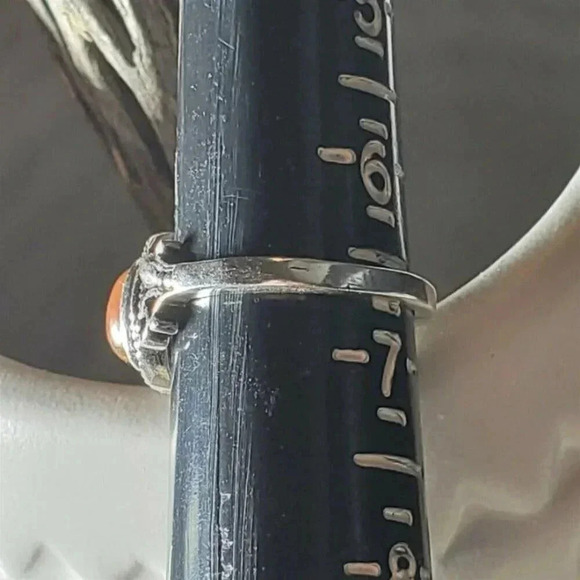 Artisan India Mahogany Obsidian 925 Sterling Silver Plated Gemstone Ring Sz 6.75 - Picture 8 of 9